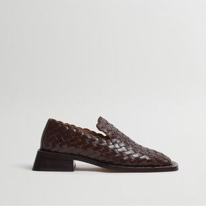Miista Dark Brown Woven Loafers